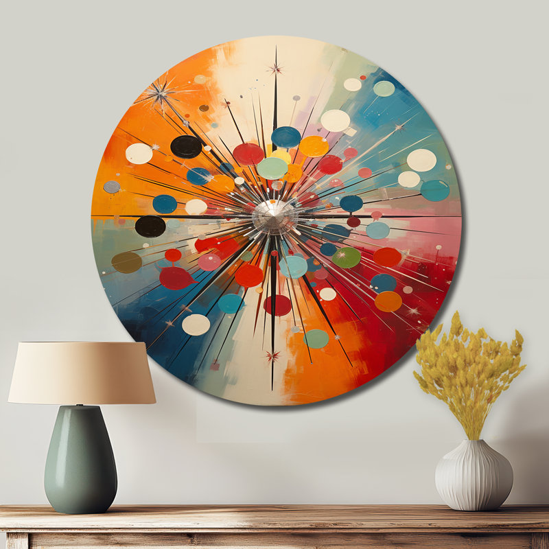 Owen - Décoration abstraite ronde en métal, H 16 po x l 16 po