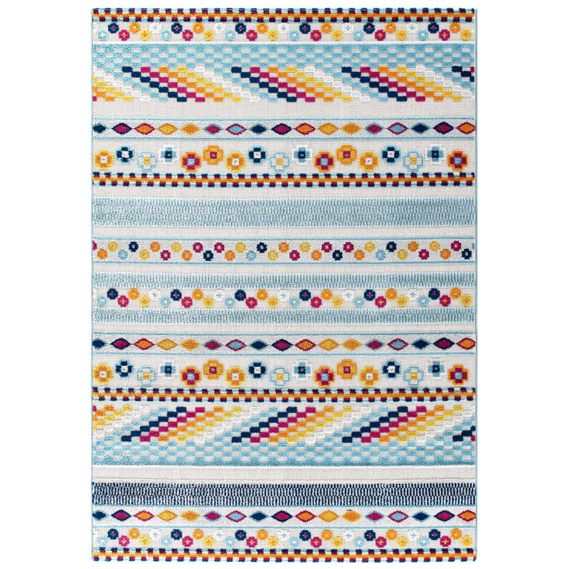 Modway Reflect Cadhla Abstract Geometric Indoor and Outdoor Area Rug, Rectangle 5' x 8'