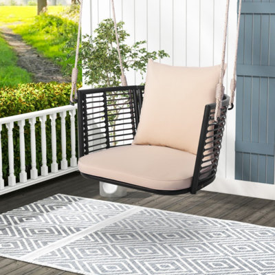 Wia 1 Person Metal Hanging Porch Swing and Cushions