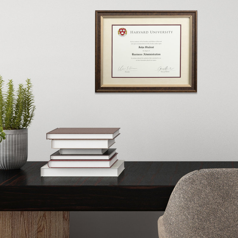 Blakes Wood Beveled Picture Frame with Mat, Brown/Gold