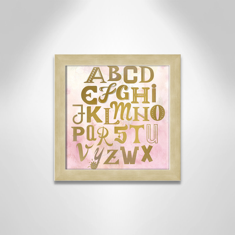 Abc Pink ', impression sur papier, Encadré plat champagne, H 12 po x l 12 po x P 0,6 po