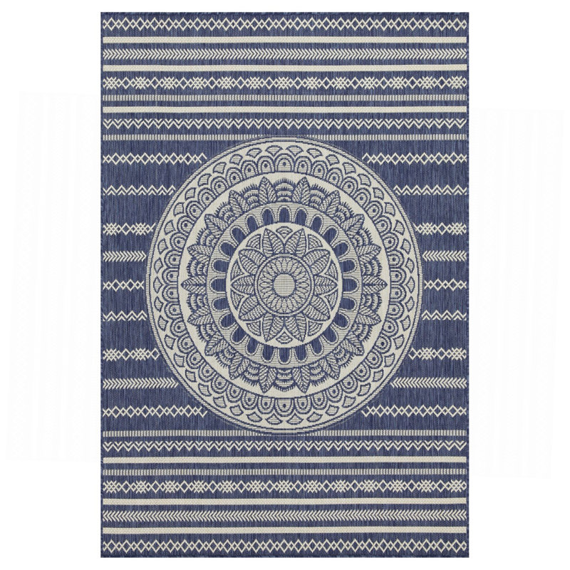 Tapis bleu intérieur / extérieur, Rectangle 7 pi 10 po x 10 pi 3 po