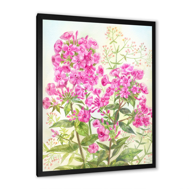«Blossoming Pink Spring Flower», peinture sur toile, Cadre noir, H 20 po x l 12 po x P 1 po