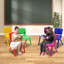 Chaises de classe empilables 6 pièces, chaises d'école en plastique pour la maternelle, garderie et salle de jeux-129416176