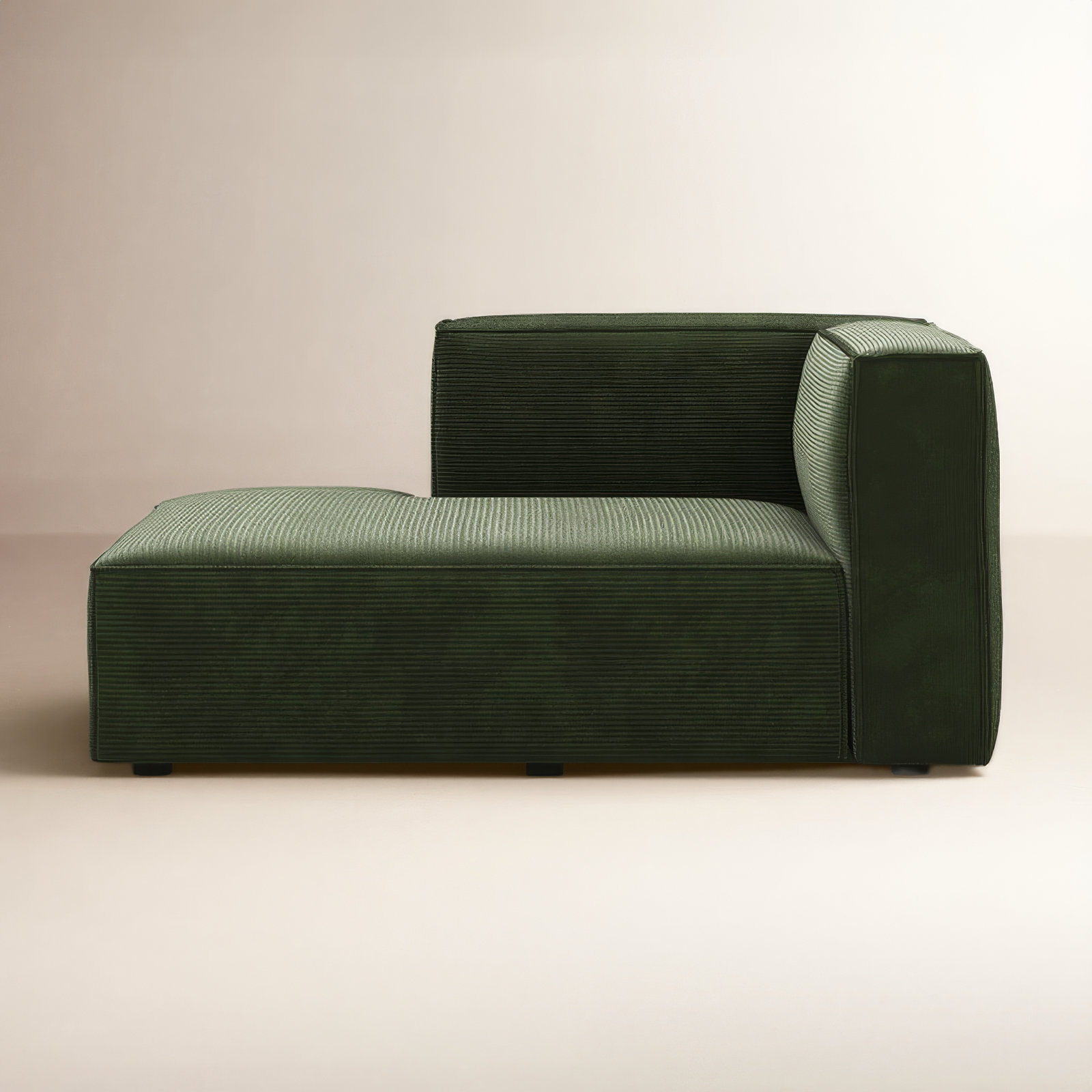 Shonnard Upholstered Chaise Lounge, Left Hand Facing, Olive Green Performance Corduroy