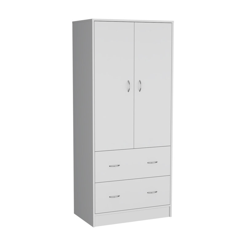 Armoire 2 portes 2 tiroirs, Blanc