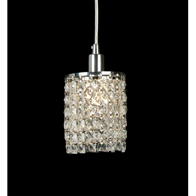 Transitional 1 Light Crystal Shade Pendant