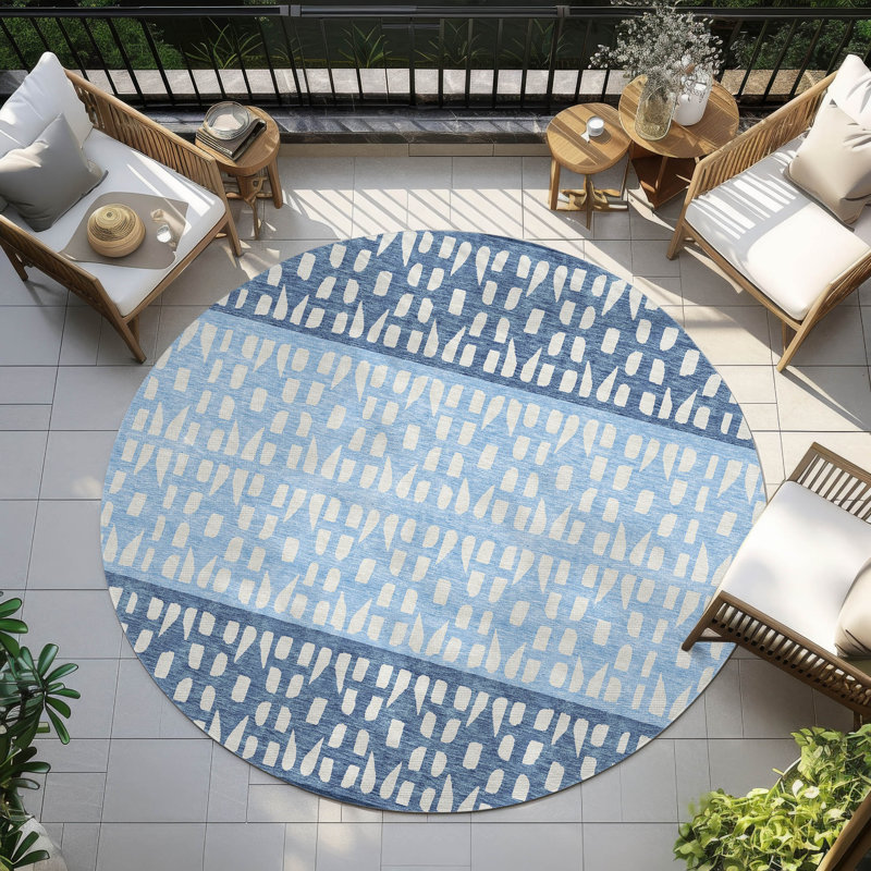  Chayden Area Rug with Non-Slip Backing, Round 8'