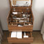 Bureau de coiffeuse 3-en-1 avec miroir lumineux et tabouret de rangement