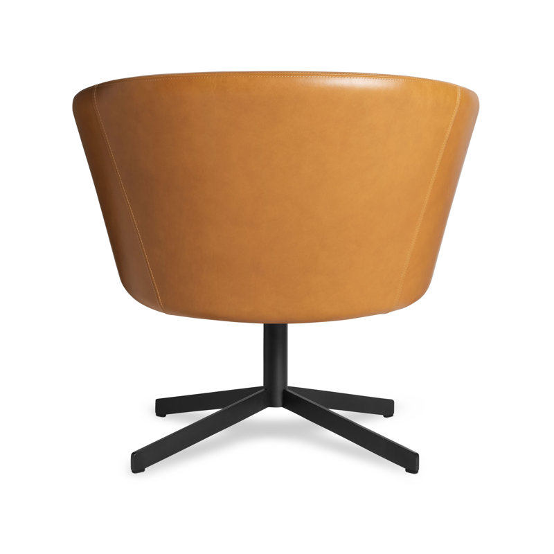 Close Encounter Swivel Barrel Chair, Canyon Genuine Leather