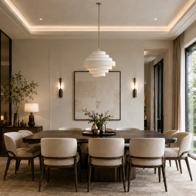 8 - Light LED Chandelier, 15.7" H x 20" W x 20" D