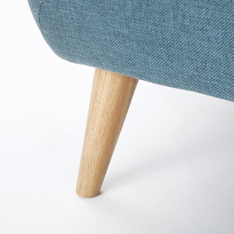 Causeuse moderne à accoudoirs évasés de 67,25 po Mirsade, Tissu bleu