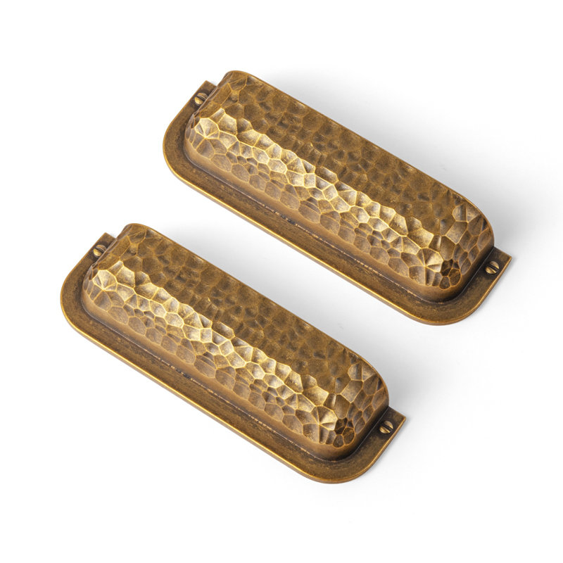 Textured Hammered Cabinet Pulls, Laiton antique, 3"