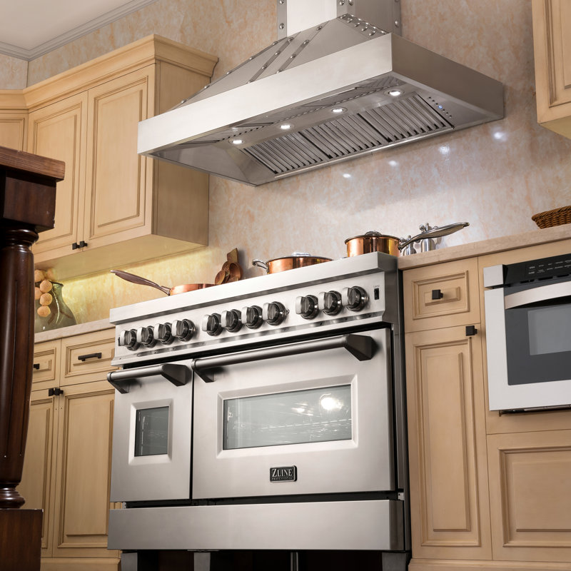 36" DuraSnow® 700 CFM Ducted Wall Mount Range Hood, Satin Stainless Steel