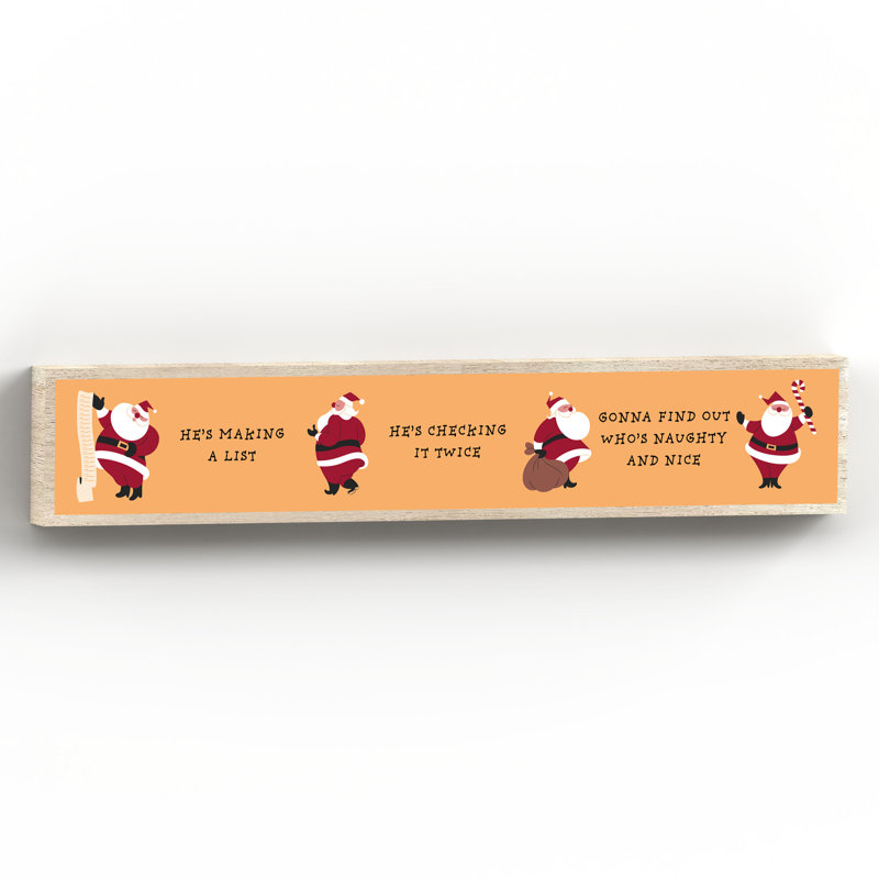 Crowthorne Making a List Christmas Wooden Plaque Memento Letter Block