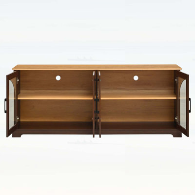 Wood Console Table with Cable Management for Living Room