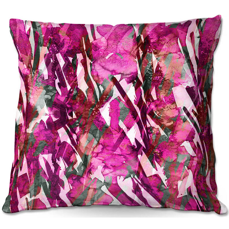 Coussin décoratif canapé frosty bouquet, 18 po x 18 po, Rose / Mauve / Blanc