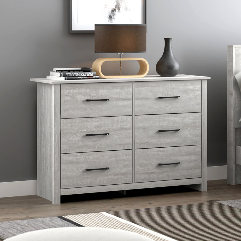 Walter 6-Drawer Double Dresser, Dusty Gray Oak