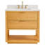 Dayton 36" Woodgrain Vanity With Pure Quartz Top And Ceramic Basin