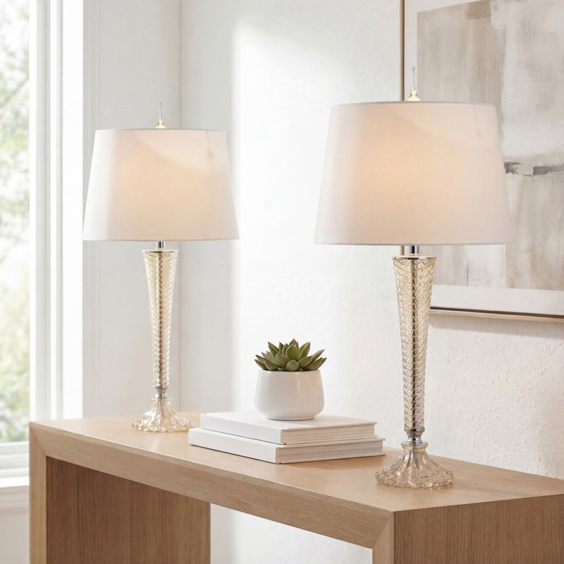 Lampe de table DEL en verre 32 po Gonsales