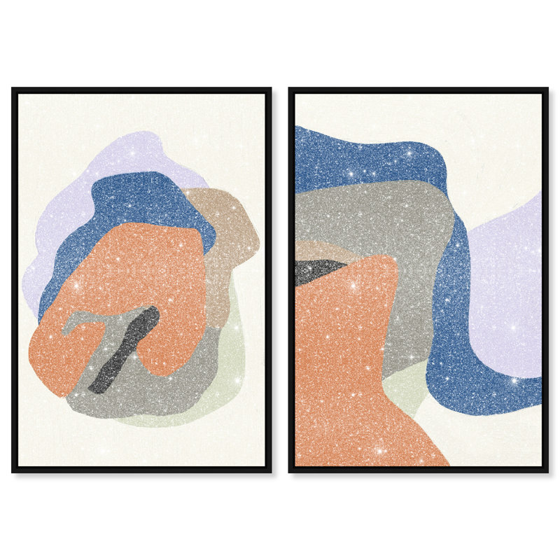Together Set Set by Oliver Gal, 25"H x 37"W, Black Floater Frame