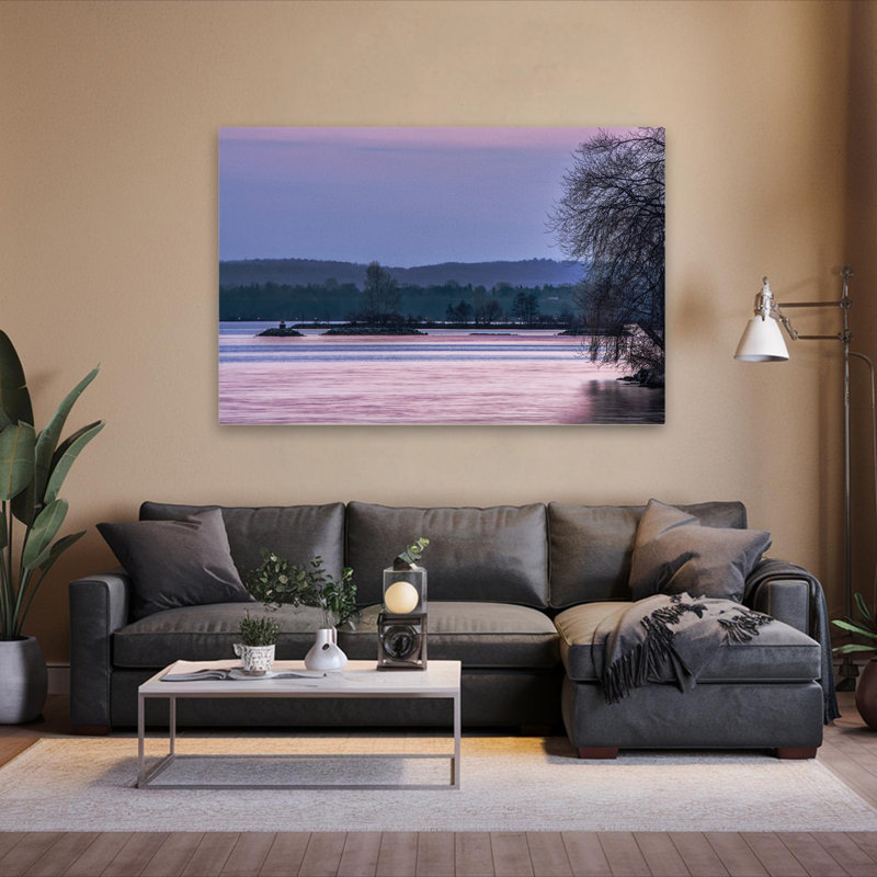 «Evening On The Bay», art abstrait, H 60 po x l 40 po