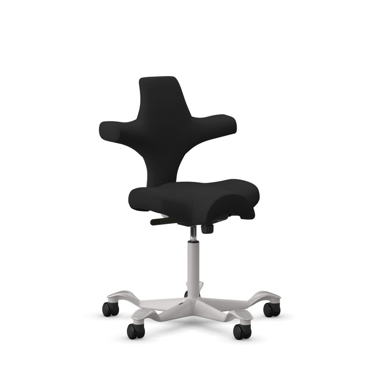 Chaise à hauteur standard réglable HœG Capisco, Argent argent, Noir, Standard