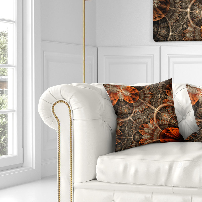 Coussin floral floral digital art, 16 po x 1 po, Coussin décoratif