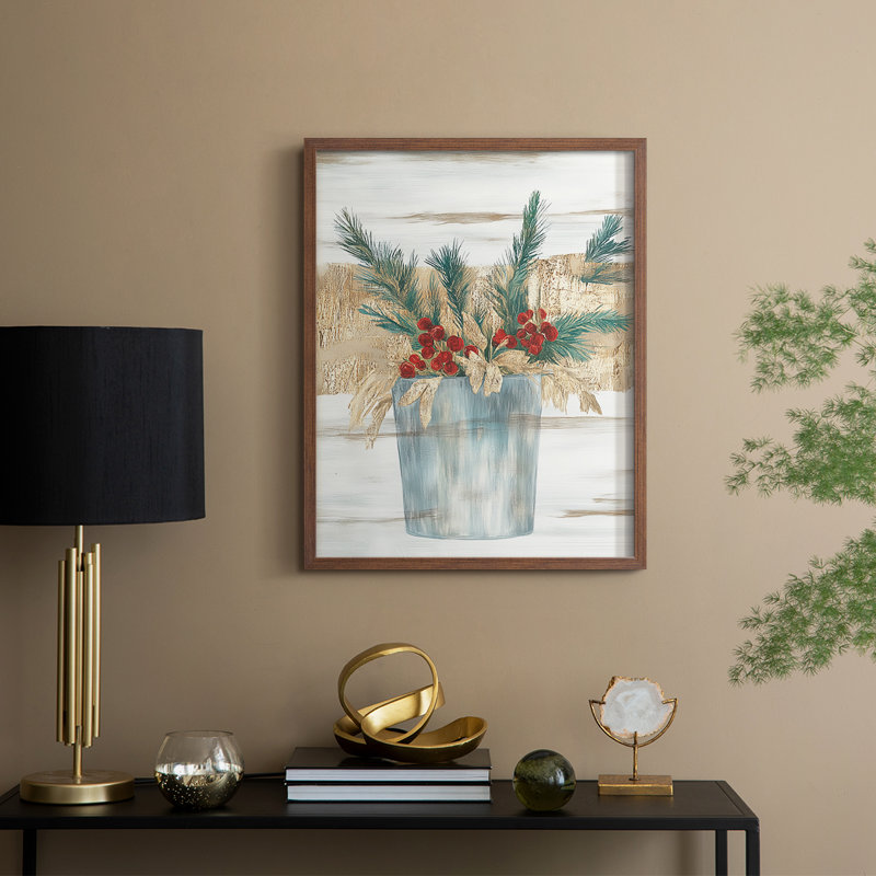 Christmas Holiday Art CLXXII Framed Print - Solid Wood, Walnut, 21" H x 17" W