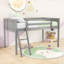 Wood Low Loft Bed with Ladder, ladder can be placed on the left or right-1129505017-1129505018