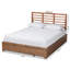 Rangement à lattes Chelbie, 3 tiroirs inférieurs, grand lit, brun H 58,30 po x l 57,20 po x L 82,8 po-938902567
