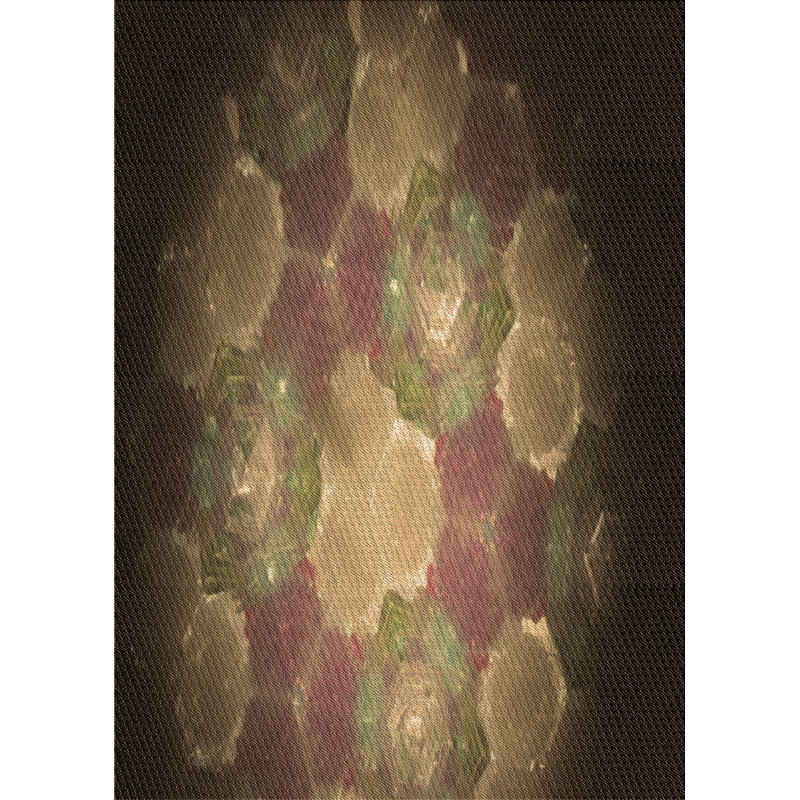 Rouge/brun/vert Tapis décoratif, Rectangle 2 pi x 3 pi