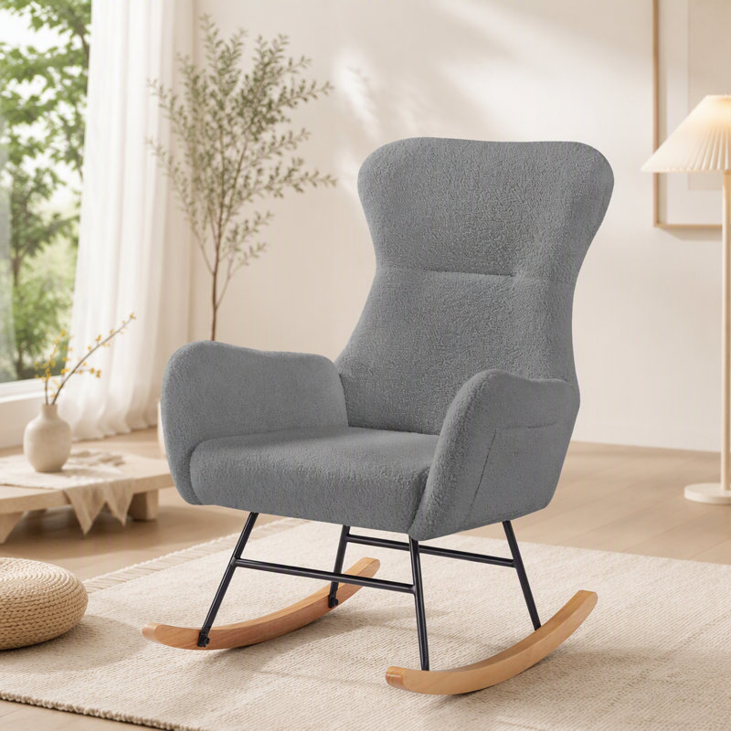 teddy fabric rocking chair