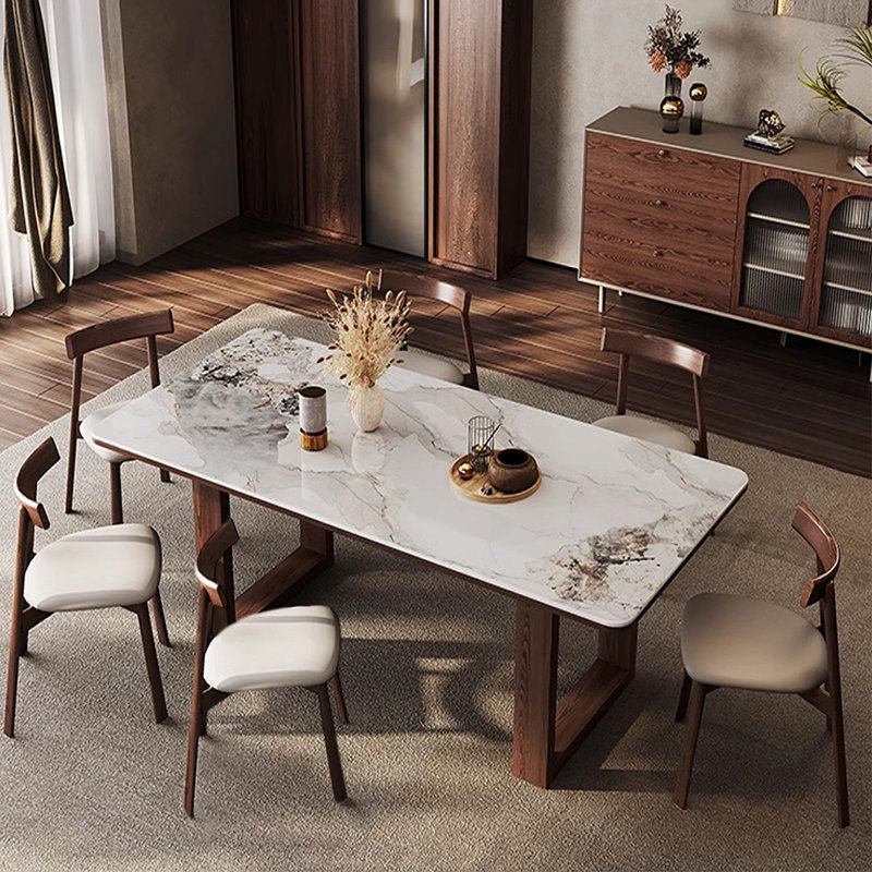 6 - Person Double Pedestal Dining Set, 29.53"H x 55.12"L x 31.5"W