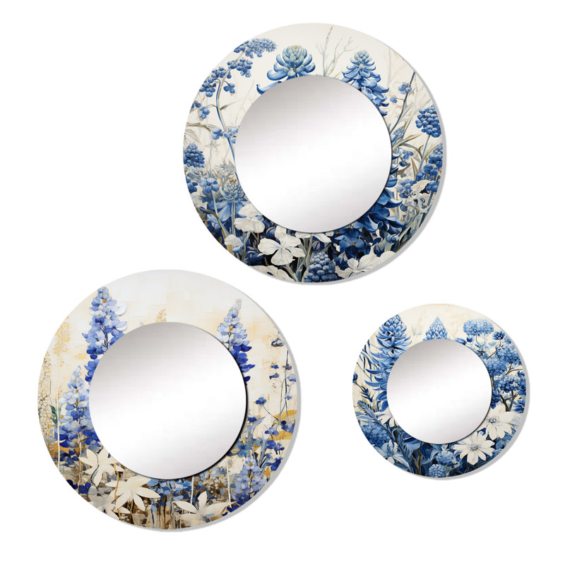 Miroir mural rond en aluminium Logreira