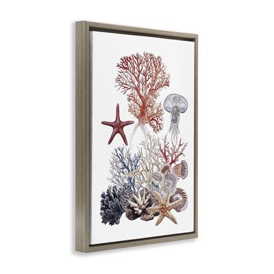 Cadre flottant animaux aquatiques et corail, design par Ramona Murdock