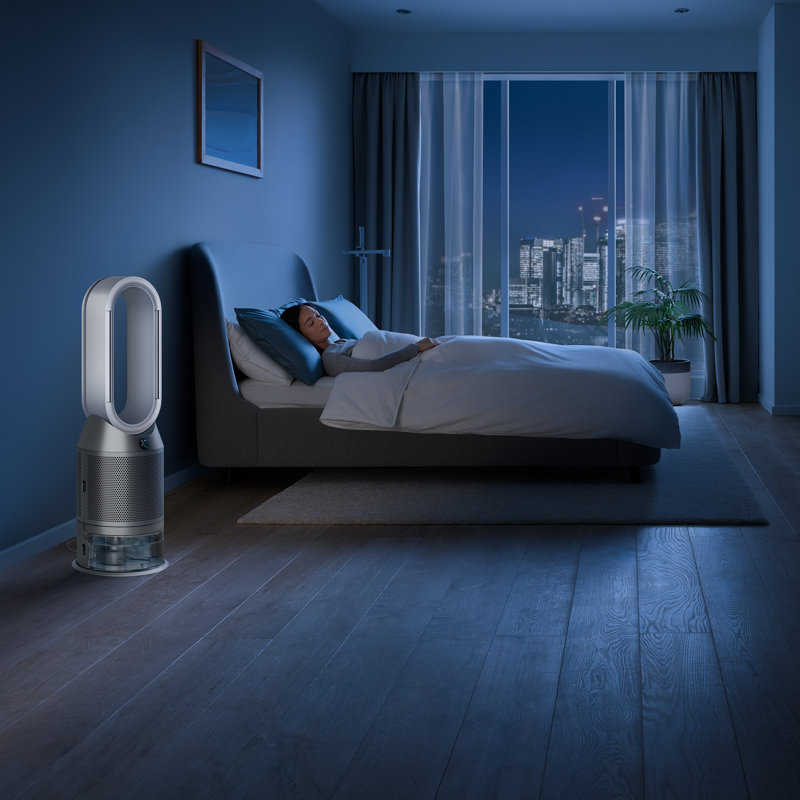 White and Silver Smart Air Purifier with HEPA Filter