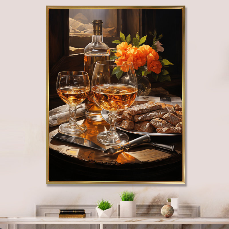 Cyarah Cuban Cigars Brown III sur toile, H 32 po x l 24 po x P 1 po, Cadre flottant doré