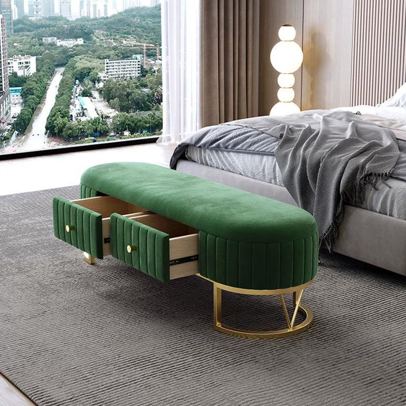 Banc avec revêtement, Vert, H 16,93 po x l 55,12 po x P 17,72 po
