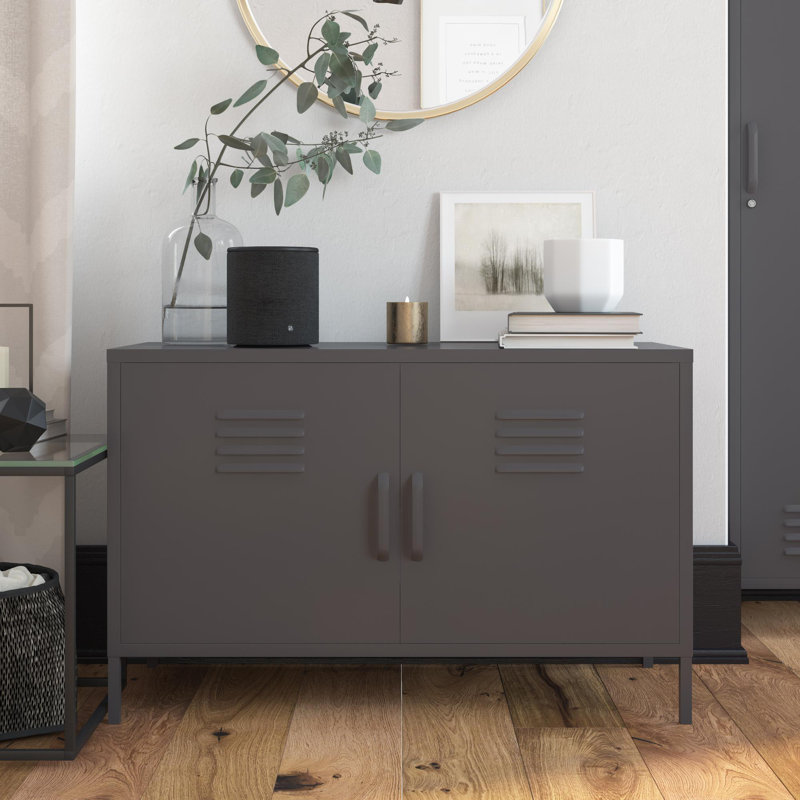 2-door metal locker accent cabinet, Graphite Grey