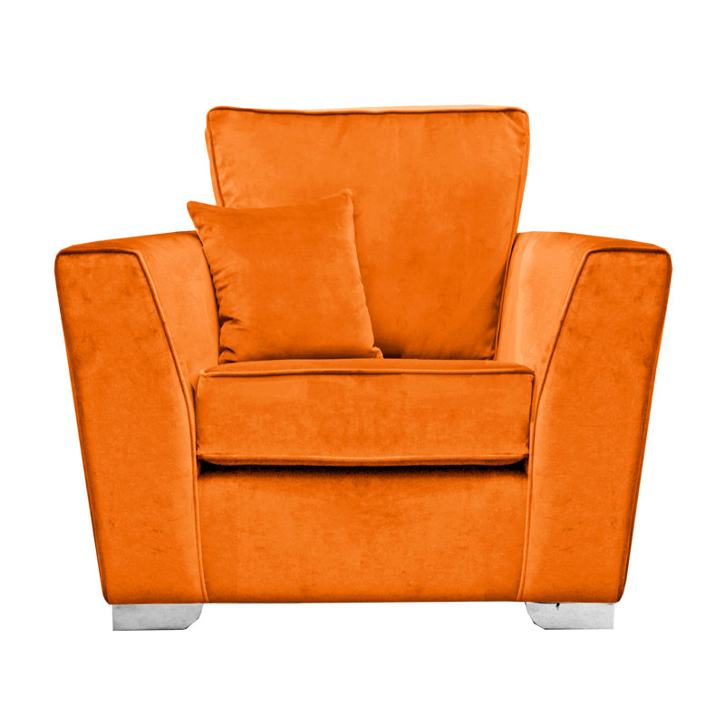 Quade Velvet Armchair, Orange