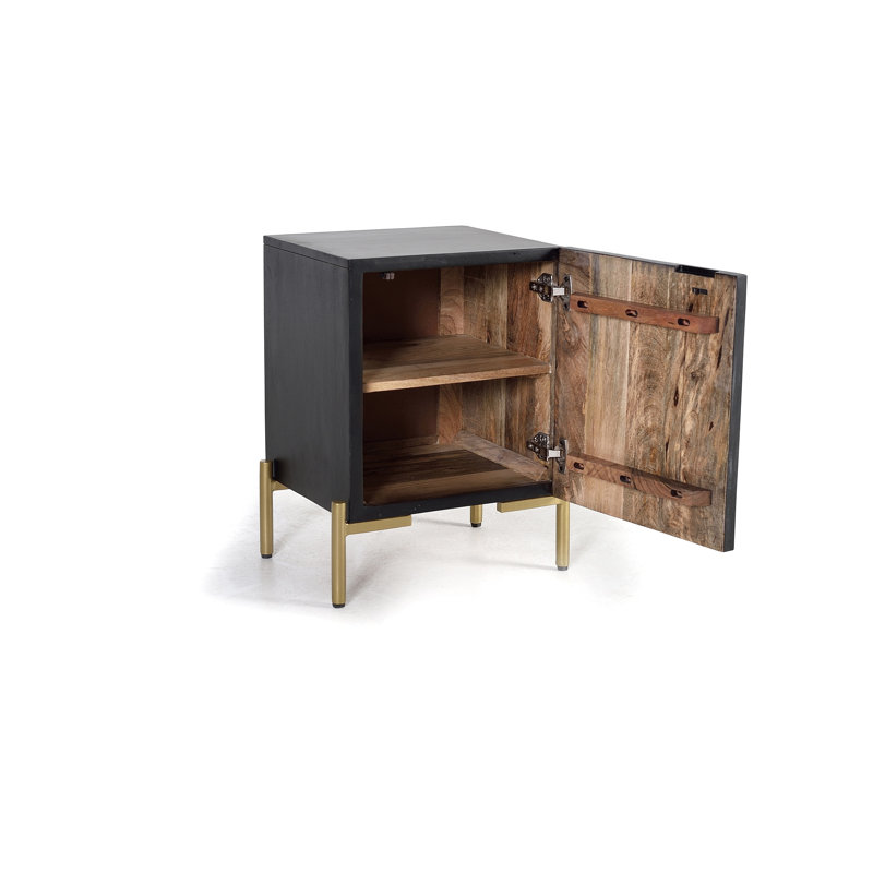 Lapeer 43cm W Solid Wood Bedside Table