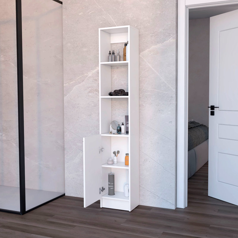 Linen Cabinet With 1-Door, White