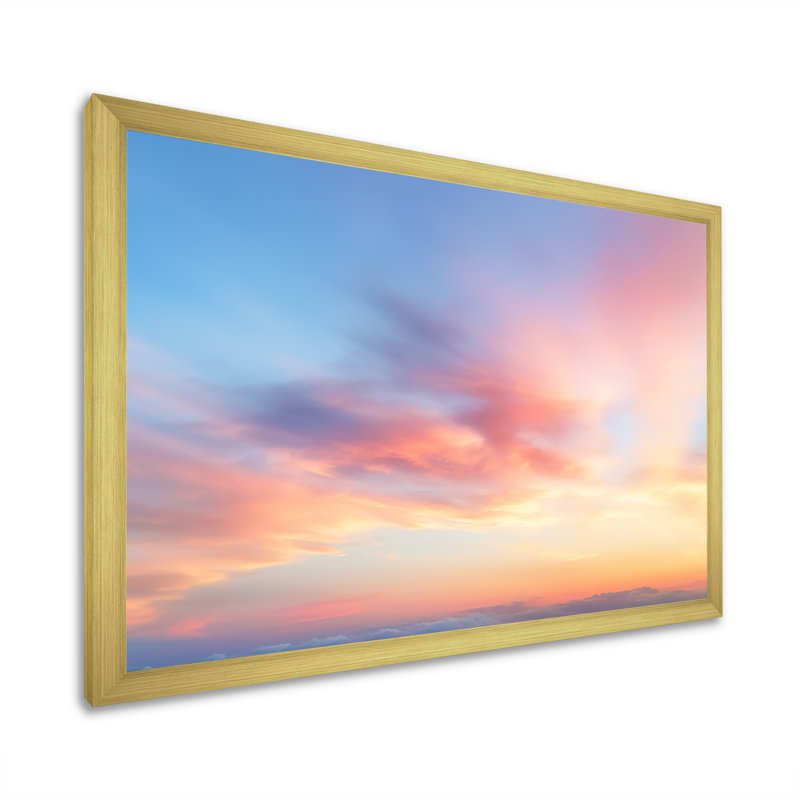Cotton Candy Skies 1 - Sky Wall Art, Gold Closed Corner Framed, 12" H x 20" W x 1" D