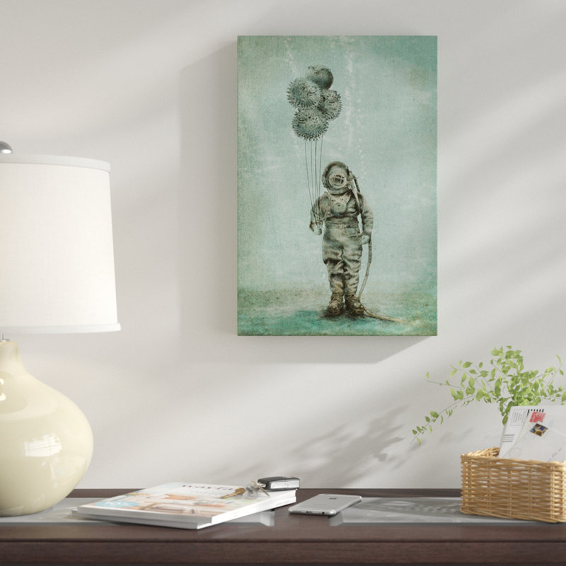 « balloon fish », impression sur toile, H 18 po x l 12 po x P 1,5 po, Toile tendue, Pas de tapis