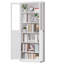 Organisateur de garde-manger en métal blanc de 72 po avec portes et tablettes, robuste, assemblage d'outils, idéal pour une armoire de rangement de cuisine, grand, 5 aimants silencieux réglables, ancrage mural complet