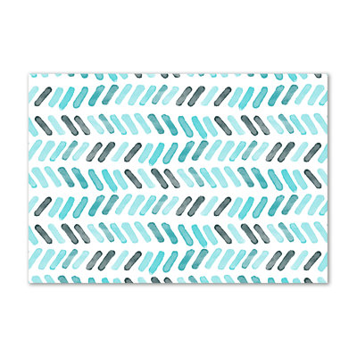 Blue Herringbone - Wrapped Canvas Print