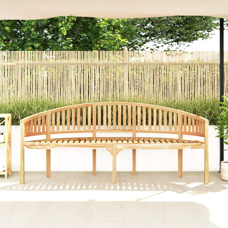 Banana Bench 70.9" Solid Teak Wood, Natural