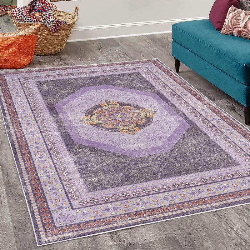 Tapis décoratif bohémien, Rectangle 4 pi x 5 pi 5 po