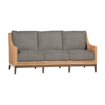 Peninsula 80" Wide Outdoor Wicker Patio Sofa with Cushions